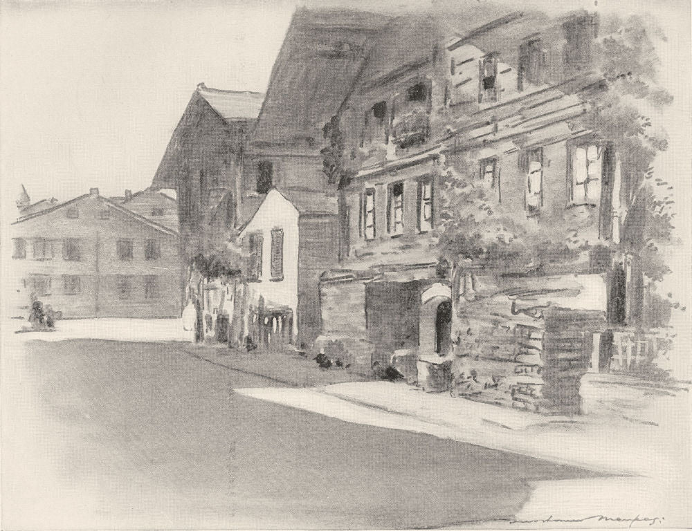 SWITZERLAND. Interlaken 1920 old antique vintage print picture